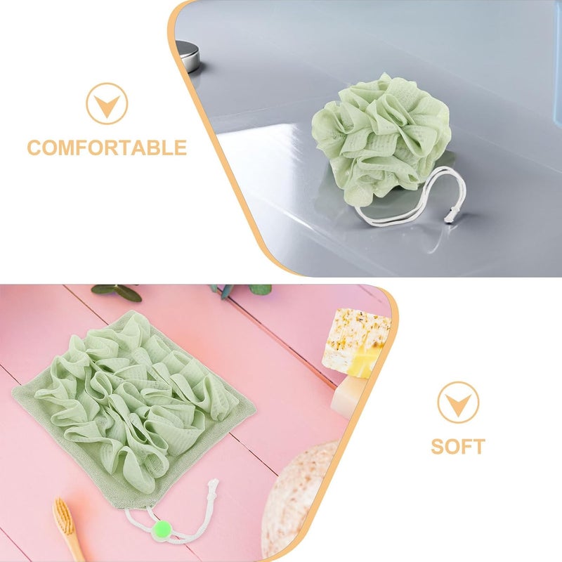 2pcs Exfoliating Washcloth: Exfoliating Towel and Loofah Sponge - Back Scrubber - Mesh Pouf Shower Bath Tool for Gentle Body Cleaning - Image 3