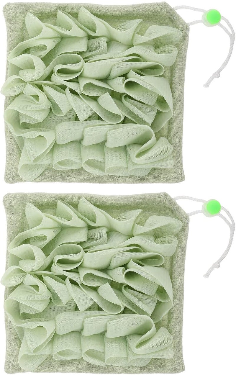 2pcs Exfoliating Washcloth: Exfoliating Towel and Loofah Sponge - Back Scrubber - Mesh Pouf Shower Bath Tool for Gentle Body Cleaning - Image 1