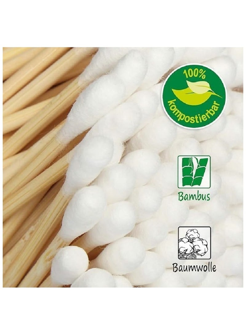 اعواد قطنية من قطن الخيزران ، للعناية صديقة للبيئة - قطن مستدام للاطفال والرضع - اعواد للعناية بالاذن من القطن وخشب الخيزران 100 عود، متعدد - Image 3