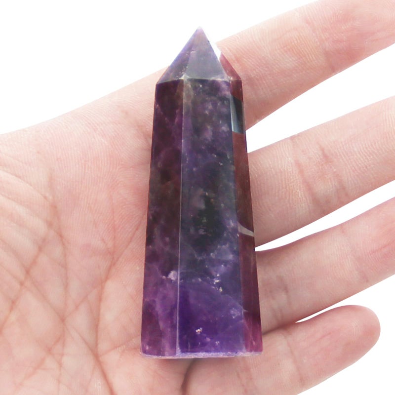 Orientrea Amethyst Crystal Wand1 Pc 3135 Natural Amethyst Crystal Wands Healing Crystal and Stones Natural Amethyst Stone Tower Gift Box PackagingAmethyst 3135 89cm 