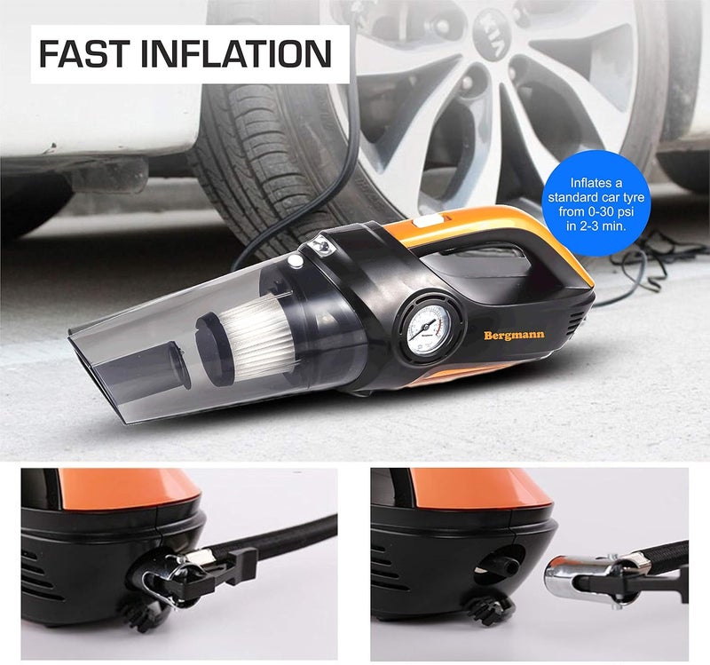 Bergmann Cyclonic 2-in-1 Car Vacuum Cleaner + Tyre Inflator - Image 3