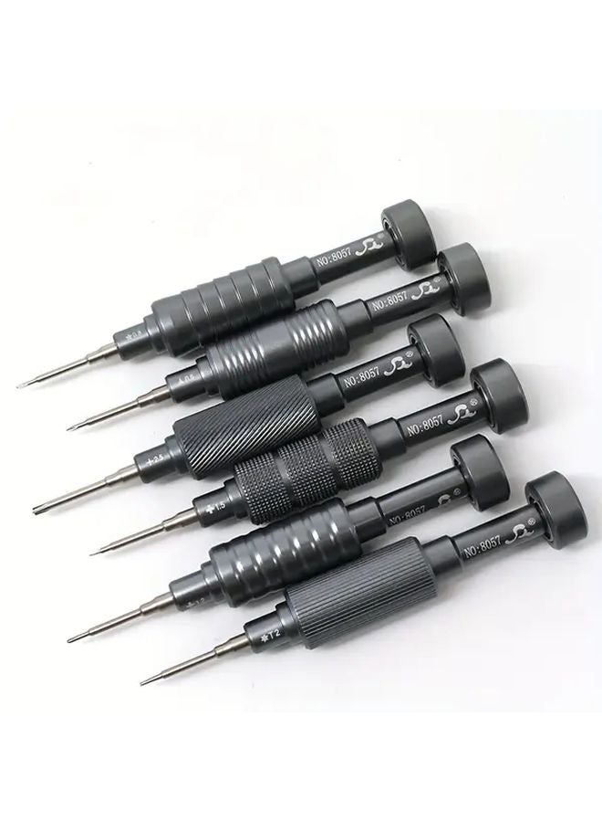 مجموعة مفك براغي مغناطيسي رمادي 6 في 1 لإصلاح الهاتف والكمبيوتر والطائرة بدون طيار - Image 5