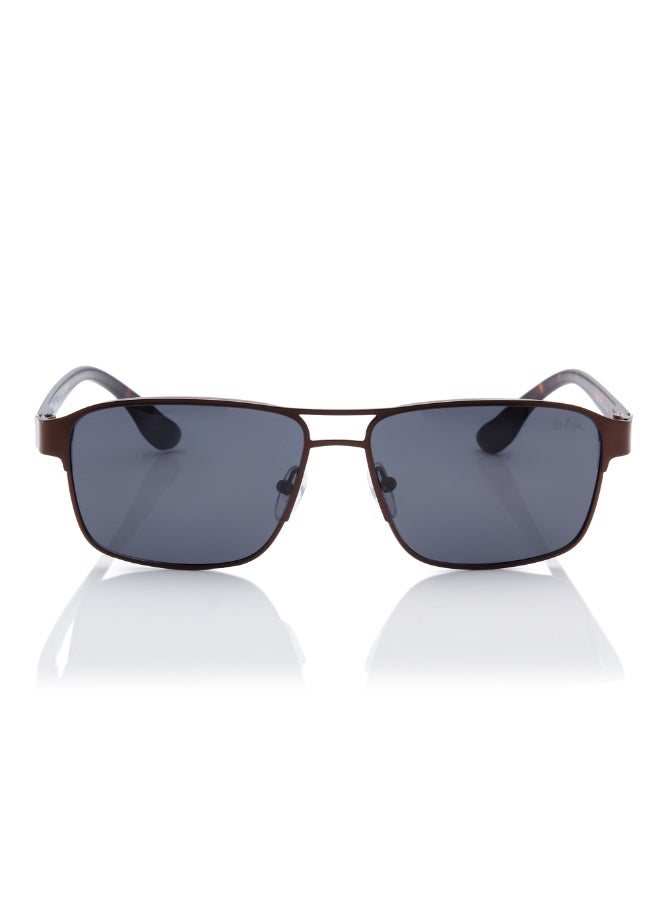Lee Cooper Men Polarized Sunglasses Brown Frame Matte Brown Mirror Lens 55mm  - LC1214C03 - Image 1