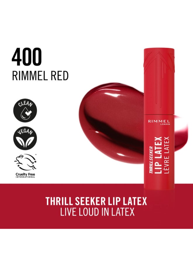 RIMMEL LONDON لاتكس شفاه ثريل سيكر - 400 - أحمر، 6 مل - Image 3