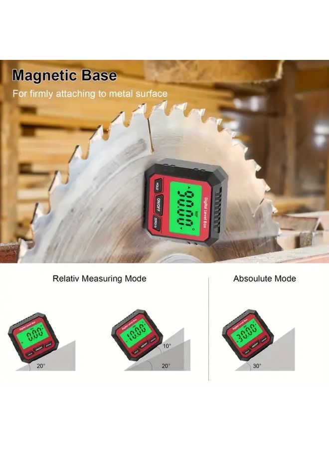 Black Digital Level Box With LCD Backlit Display Magnetic Base And 0 1 Degree Accuracy - Image 3