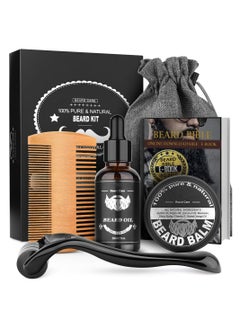CMGTYYD Beard Kit with 0.25mm Roller for Men, Beard Care Oil, Balm, Comb, E-book, Storage Bag - Christmas, Fathers, Valentines Day Gifts for Him Men Dad Father Boyfriend  - Image 1