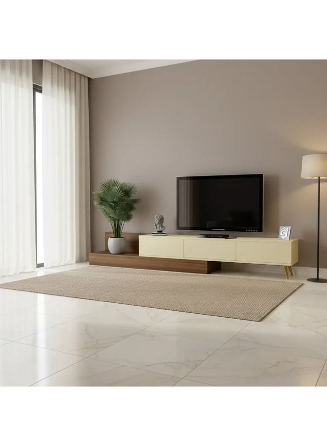 Stylish Home Classic brown and beige TV screen table - TV55 30x180x40 cm - Image 2