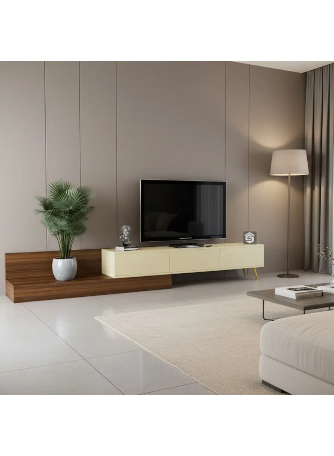 Stylish Home Classic brown and beige TV screen table - TV55 30x180x40 cm - Image 4