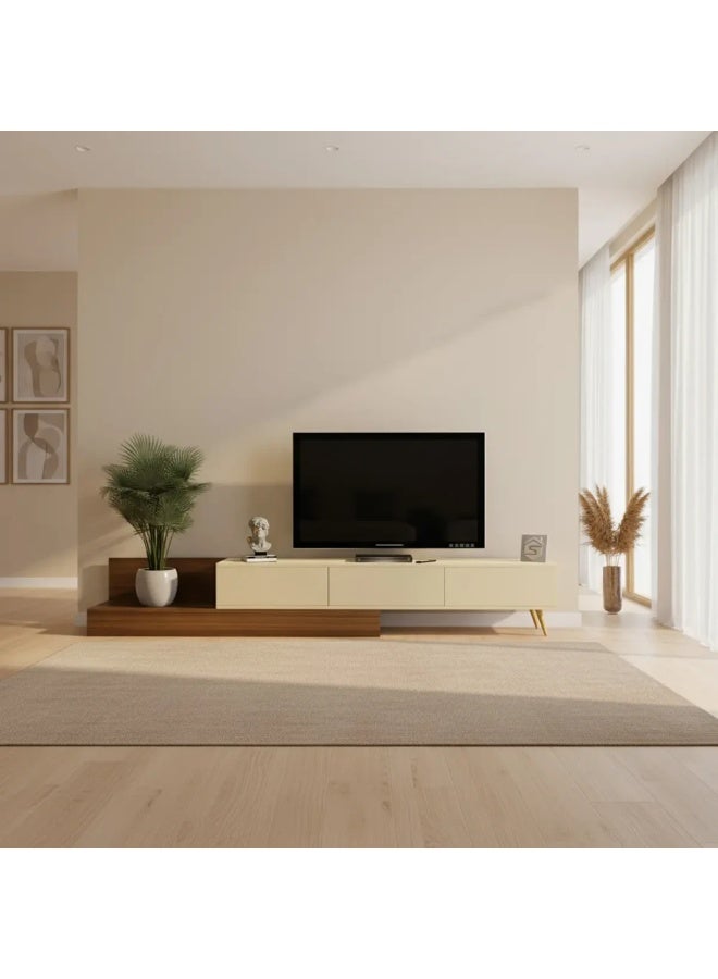 Stylish Home Classic brown and beige TV screen table - TV55 30x180x40 cm - Image 5