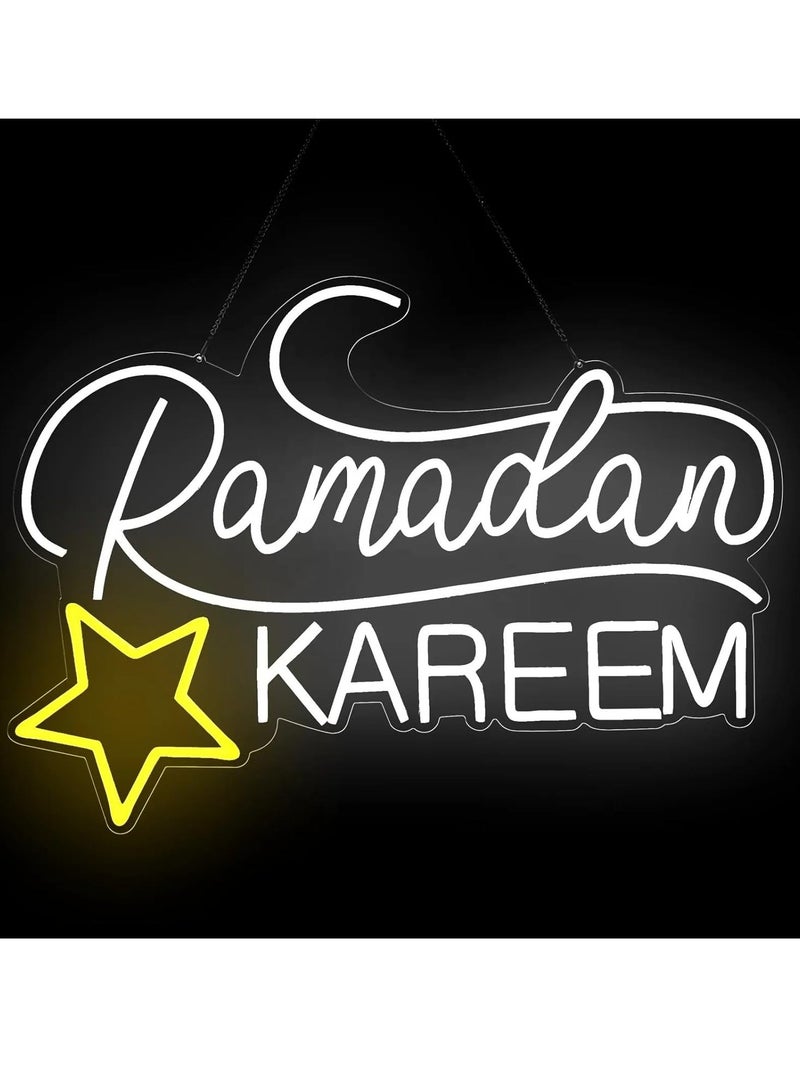 ذا بارتي بوبير رمضان كريم لافتة ضوء LED زينة رمضان النيون لافتة نيون 65 سم × 45 سم  - Image 1
