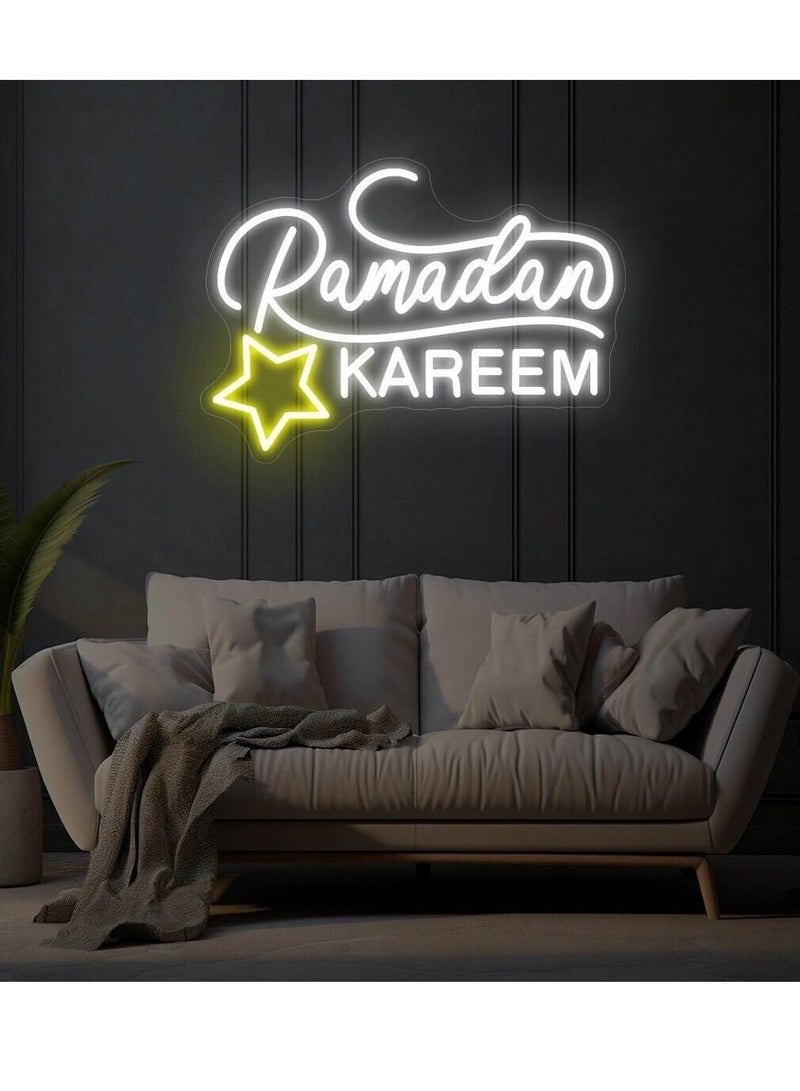 ذا بارتي بوبير رمضان كريم لافتة ضوء LED زينة رمضان النيون لافتة نيون 65 سم × 45 سم  - Image 3