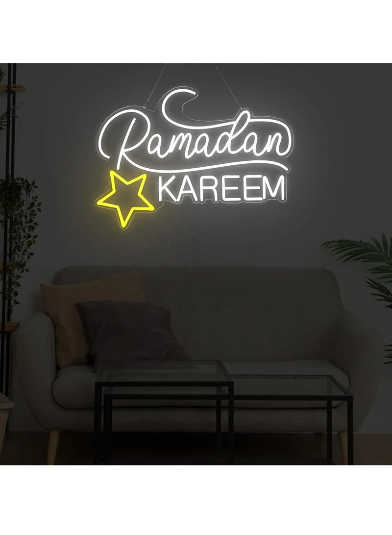 ذا بارتي بوبير رمضان كريم لافتة ضوء LED زينة رمضان النيون لافتة نيون 65 سم × 45 سم  - Image 5