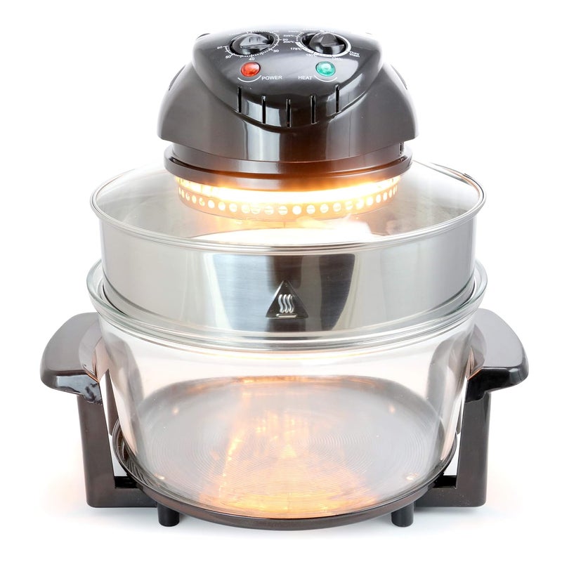 Matiko Matiko 13L Halogen Convection Oven with Extension Ring 1400W Oil Free Deep Fryer 1400W Halogen Infrared Convection Turbo Oven Turbo Grill Stainless Steel Basket Convection Grill Air Fryer  - Image 1