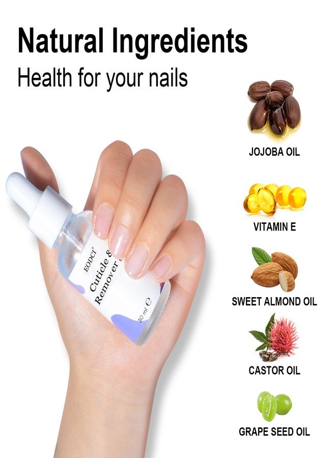 EODCI 30ml Organic Nail Cuticle Oil, Natural Nail Oil for Growth and Strength Damaged Nails Natural Blend Of Jojoba, Vitamin E, Castor and Sweet Almond Oils Exfoliating Nail Care Cuticle Removal - Image 3