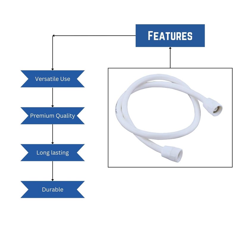 NEW WARE ® PVC Shower Hose for Handheld Shower & Health Faucet|Hose Pipe Water Supply Lines for All Type of Water Faucet|Bidet|Flexible Heavy Duty Tube for Bathroom, Toilet & Home (1.5 Meter) - Image 5
