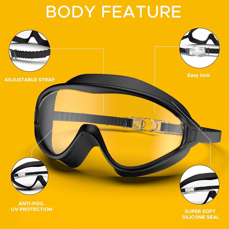 PulseITDive Swim Goggles with Ear Plugs Anti-Fog Swimming Goggles for Adult Men, Women, Youth & Kids Perfect for Swimming, Pool, and Outdoor Activities (PulseDive) - Image 4