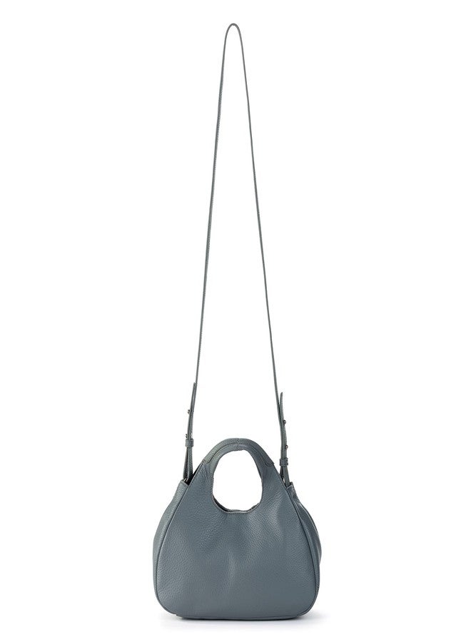 The Sak Rylan Mini Satchel in Leather, Convertible Purse with Adjustable Crossbody Strap, Dusty Blue - Image 1