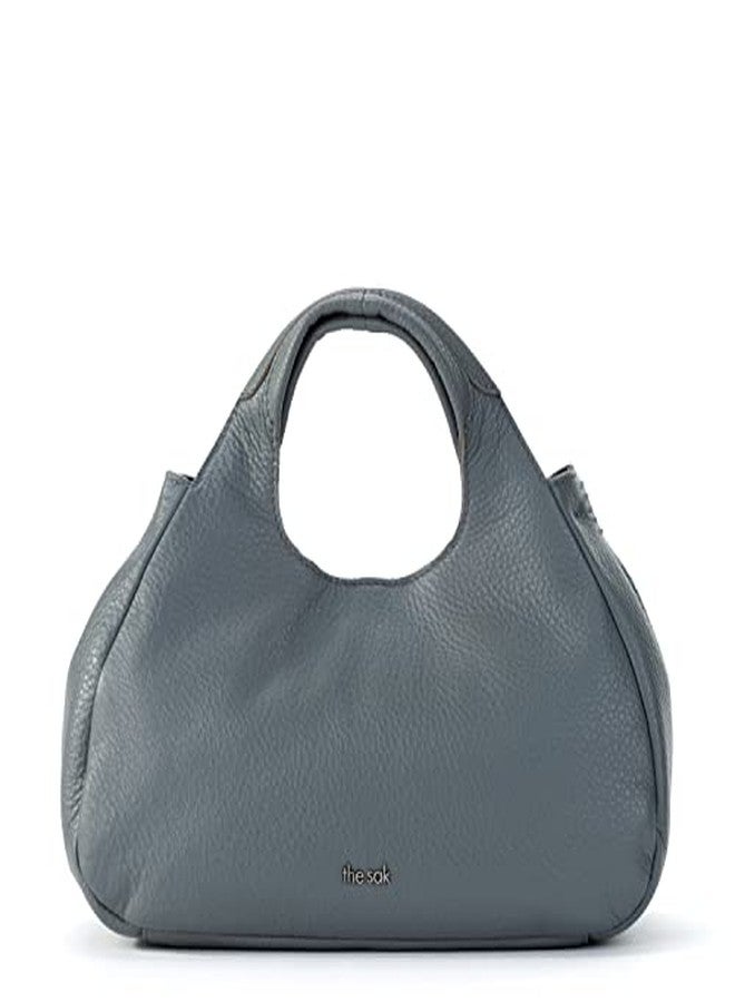 The Sak Rylan Mini Satchel in Leather, Convertible Purse with Adjustable Crossbody Strap, Dusty Blue - Image 3