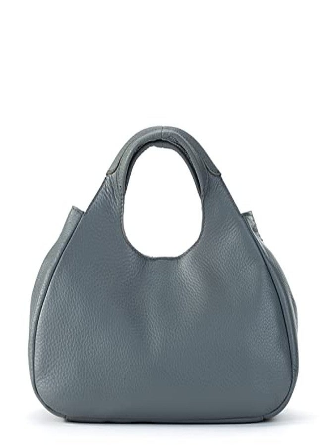 The Sak Rylan Mini Satchel in Leather, Convertible Purse with Adjustable Crossbody Strap, Dusty Blue - Image 4