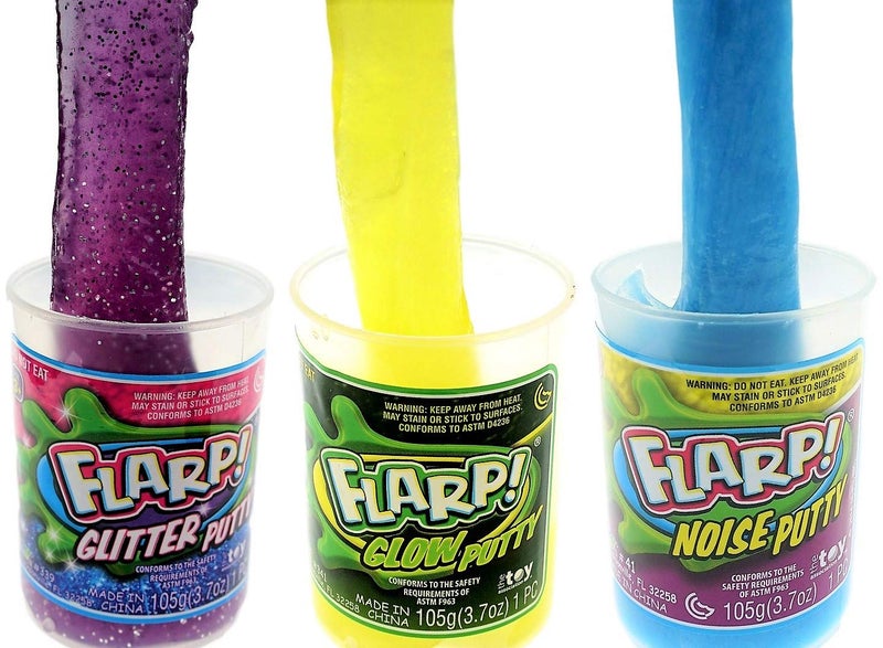 JA-RU Flarp Noise Putty 3 Set Tray Variety Pack (1 Pack) Glow in The Dark Putty  Glitter Putty & Original Noise Putty Slime  All Scented. Fidget Toy Stress Toy Party Favor Toys for Kids. 338-1p - Image 3