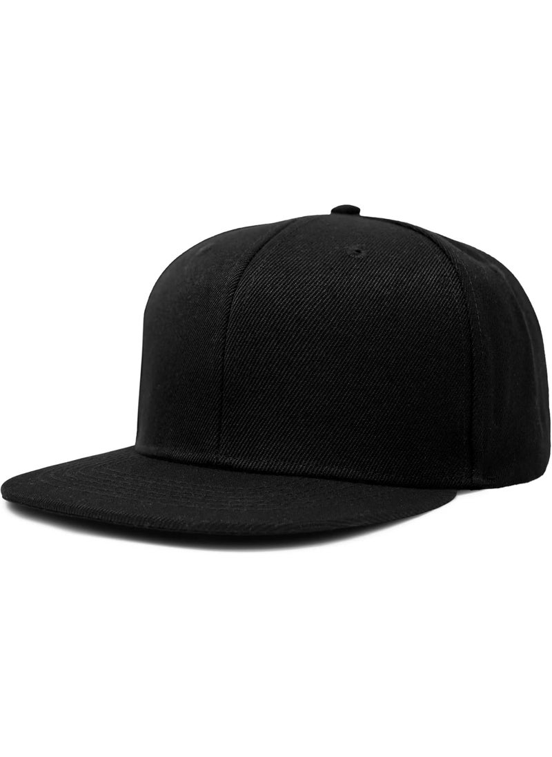 DALIX DALIX Flat Billed Structured Baseball Cap Adjustable Polyester Hat Size M L XL  - Image 1