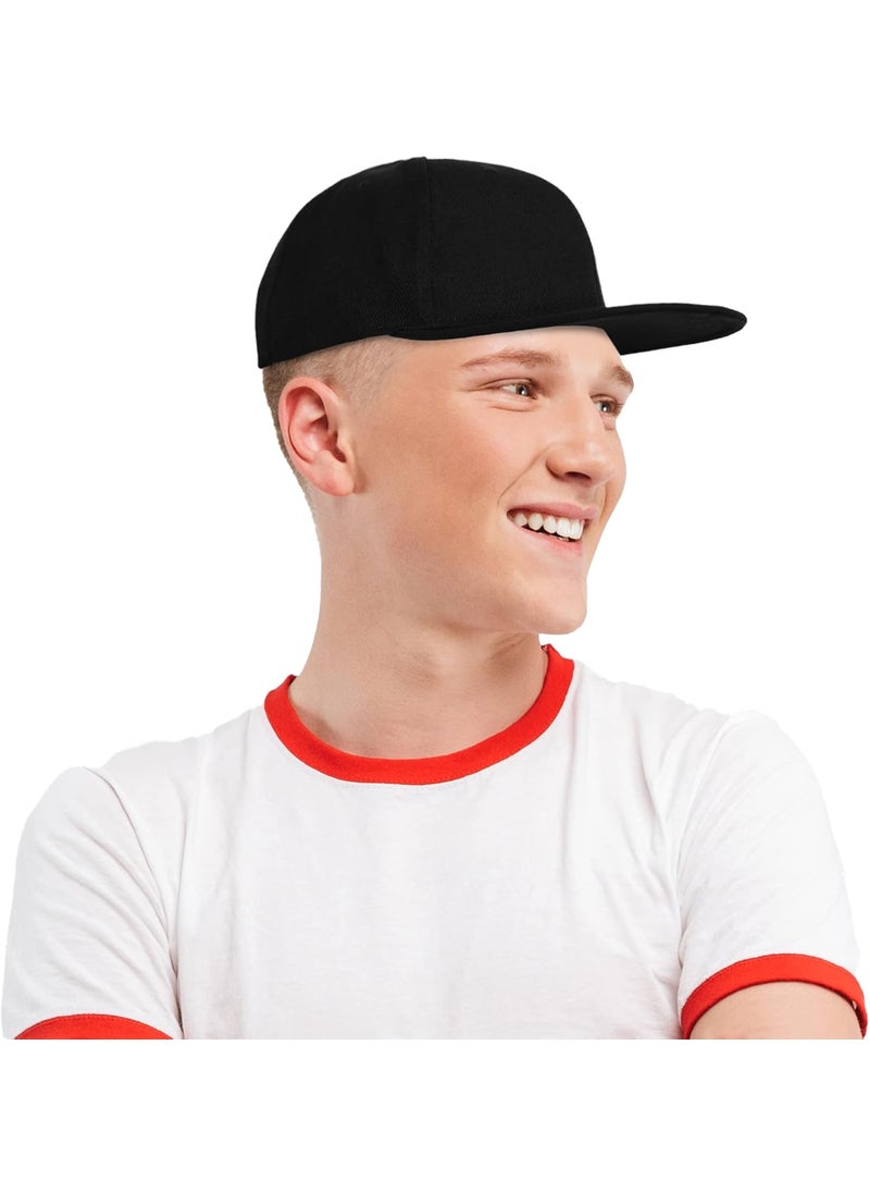DALIX DALIX Flat Billed Structured Baseball Cap Adjustable Polyester Hat Size M L XL  - Image 5