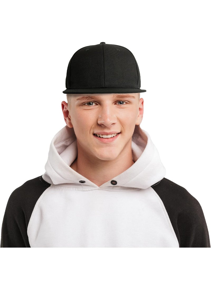 DALIX DALIX Flat Billed Structured Baseball Cap Adjustable Polyester Hat Size M L XL  - Image 4
