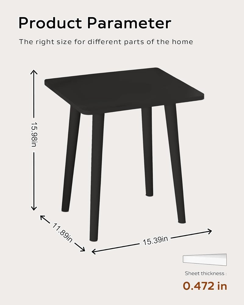 Carpentray Side Table Stool Small Table Modern Home Decor Bedside Table for Living Room Bedroom Balcony OfficeEasy to AssembleBlack - Image 2