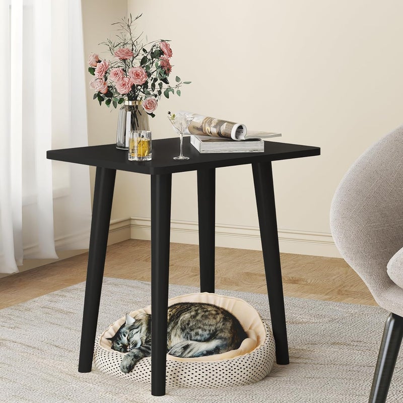 Carpentray Side Table Stool Small Table Modern Home Decor Bedside Table for Living Room Bedroom Balcony OfficeEasy to AssembleBlack - Image 1
