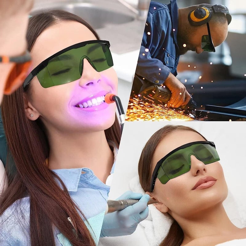 IPL 200nm-2000nm Laser Safety Glasses for Laser Hair Removal Treatment and Laser Cosmetology Operator Eye Protection with Case (Green) - Image 2