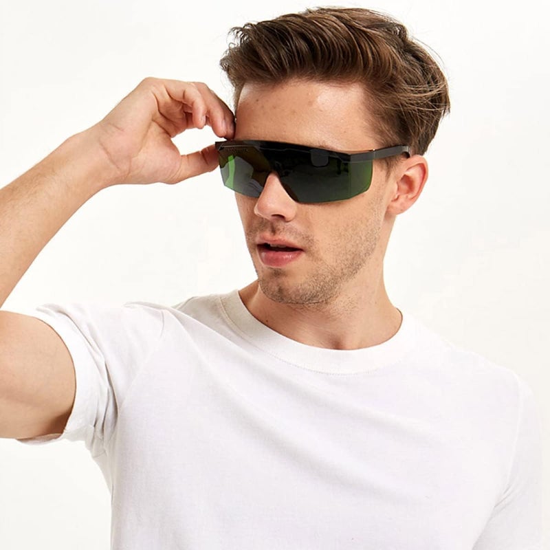 IPL 200nm-2000nm Laser Safety Glasses for Laser Hair Removal Treatment and Laser Cosmetology Operator Eye Protection with Case (Green) - Image 3