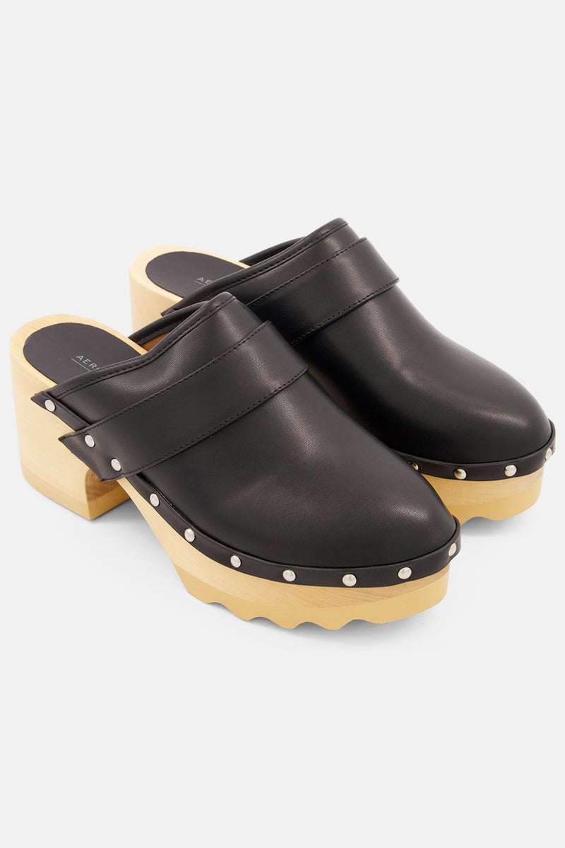 AEROSOLES أحذية نسائية جلدية متوسطة الحجم، سهلة الارتداء، سوداء - Image 1