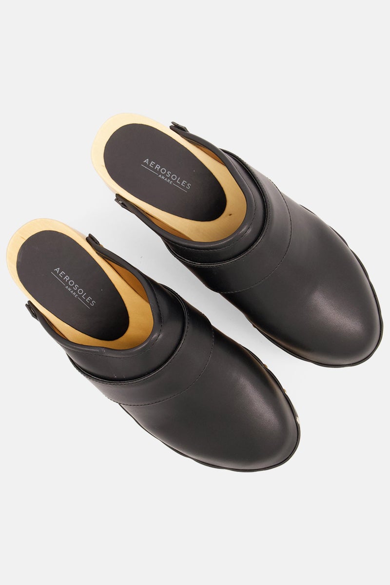 AEROSOLES أحذية نسائية جلدية متوسطة الحجم، سهلة الارتداء، سوداء - Image 4