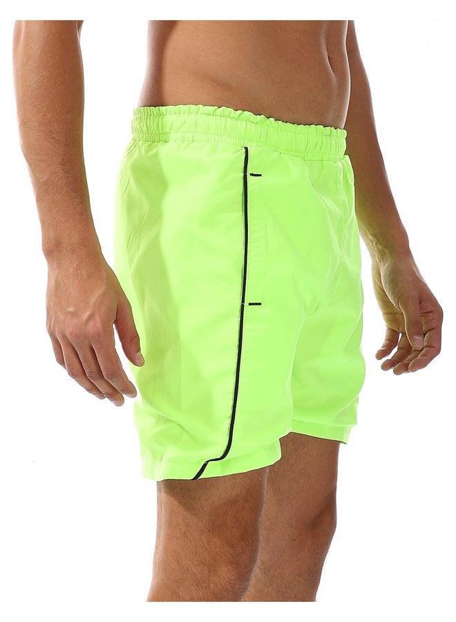 Andora Elastic Waist Polyester Swim Short _Light Green  - Image 3
