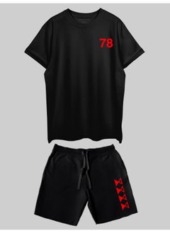 THREADCURRY THREADCURRY New York Hideaway Printed Co-ord Set for Men - Half Sleeve Oversized T-Shirt and Shorts  - Image 3