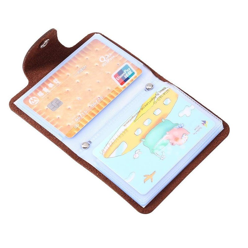 Brown PU Leather Business Card Holder Case For 24 Cards - Image 3