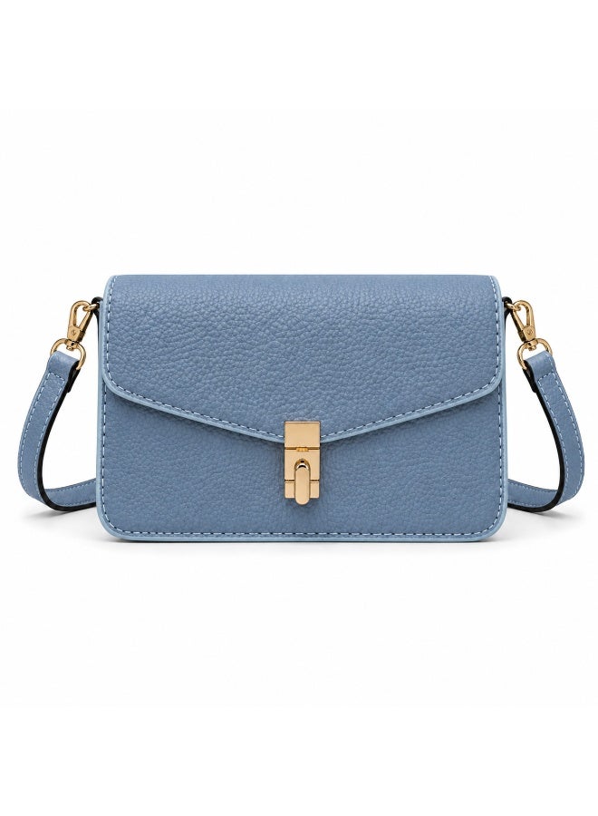 Elegant small women's leather shoulder bag with a gold metal clasp - Image 1