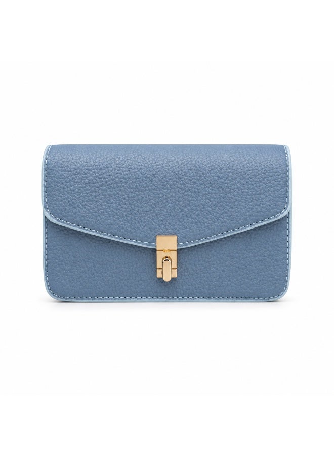 Elegant small women's leather shoulder bag with a gold metal clasp - Image 2