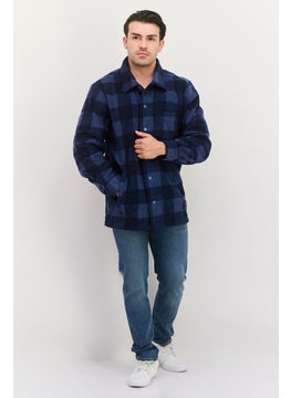Threadbare Men Checkered Jacket Shirt, Navy  - Image 4