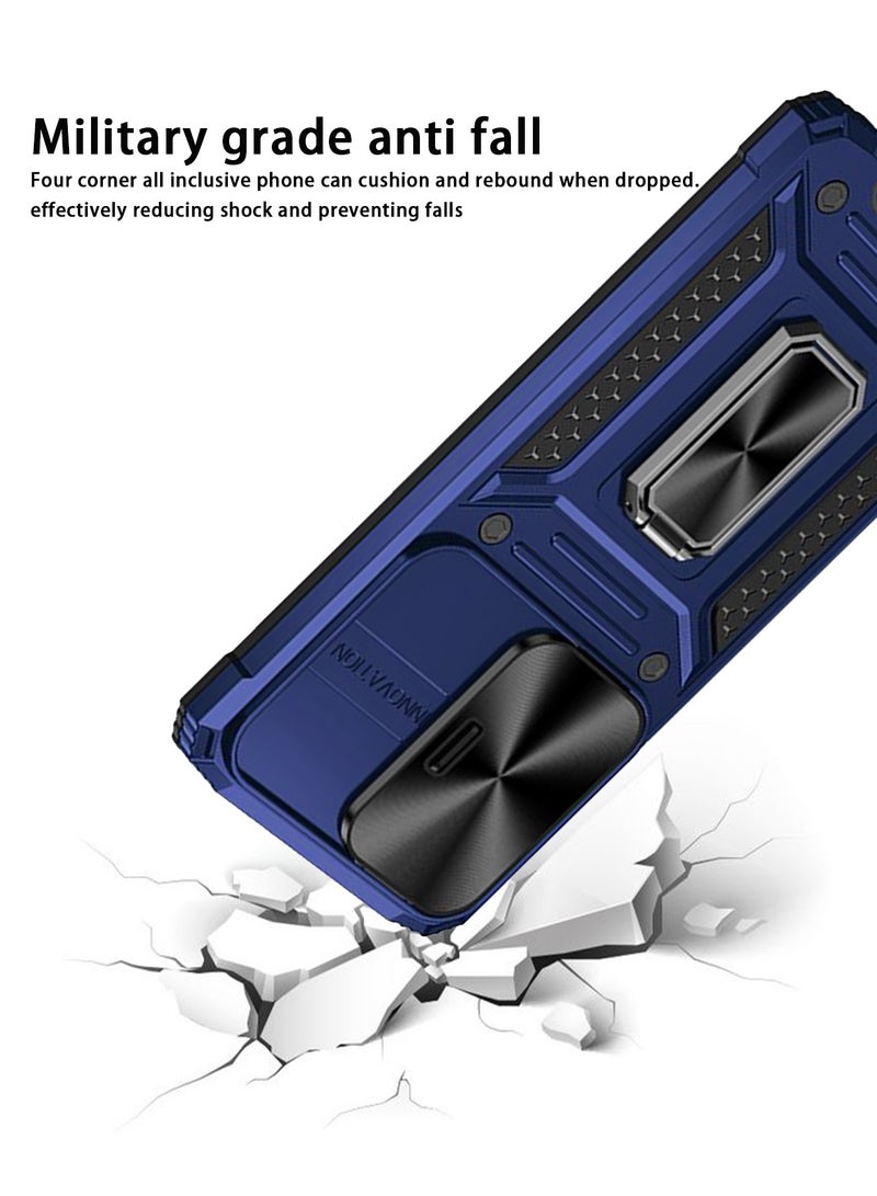 Honor 90 5G Case Cover with Full Body Protector Heavy Duty Dual Layer Military Grade Shockproof Protective Cover with Camera Len Protection Magnetic Ring Kickstand Mobile Phone Accessories