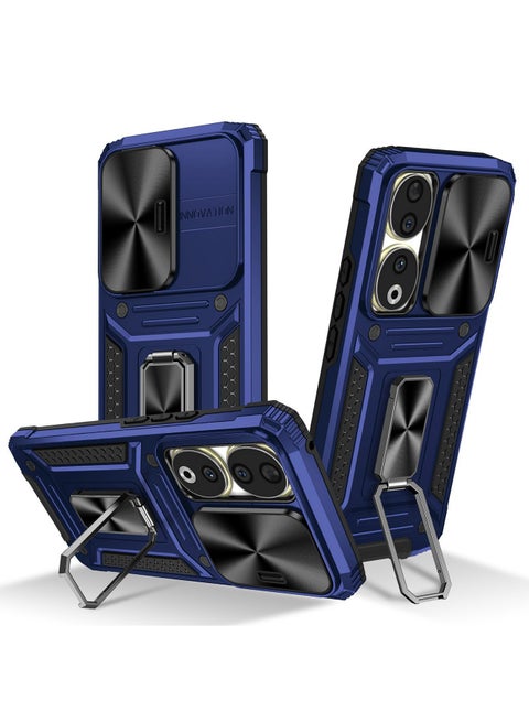 Honor 90 5G Case Cover with Full Body Protector Heavy Duty Dual Layer Military Grade Shockproof Protective Cover with Camera Len Protection Magnetic Ring Kickstand Mobile Phone Accessories