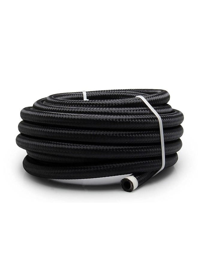 YIUIY 6AN 3/8" 20FT خط وقود خرطوم من النايلون المضفر مع فولاذ مقاوم للصدأ لزيت الغاز، خط ناقل الزيت، خط مبرد سائل التبريد، خط وقود المضخة، غاز السباق، الغاز، الفراغ، السائل الهيدروليكي، خط أنبوب وقود الديزل الأسود - Image 1