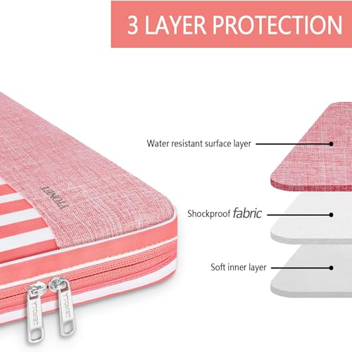 Ytonet Laptop Sleeve Case 15.6 inch Protective Laptop Cover with Handle TSA Water Resistant Computer Carrying Case Compatible with HP, Dell, Lenovo, Asus Notebook, Gift for Women, Pink Stripes - Image 2