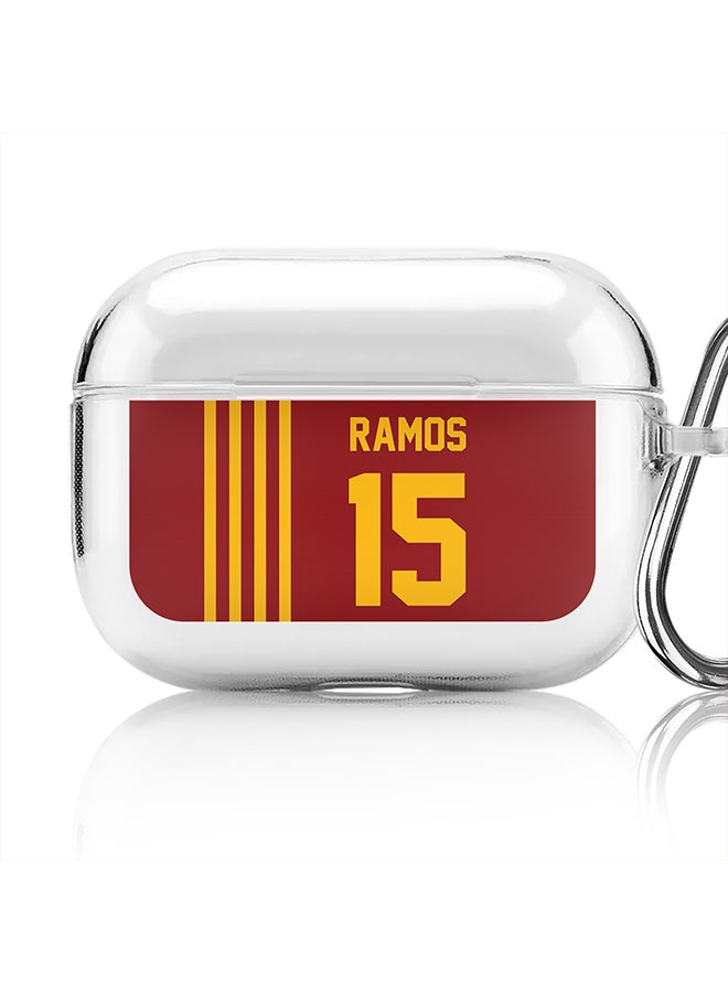 Stylizedd Classic Clear printed Case for Apple AirPods Pro 2nd Generation Thin Transparent Cover [Designed for Apple AirPods Pro 2nd Generation] - Football Team - Spain , Player Name - Ramos - Image 1