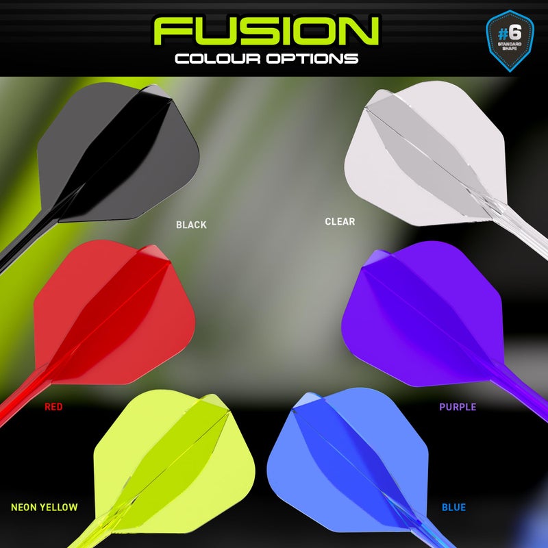 Winmau Darts Fusion Integrated Flight & Shaft System - No.6 Shape & Design - Black Colour, Intermediate Length - Image 4