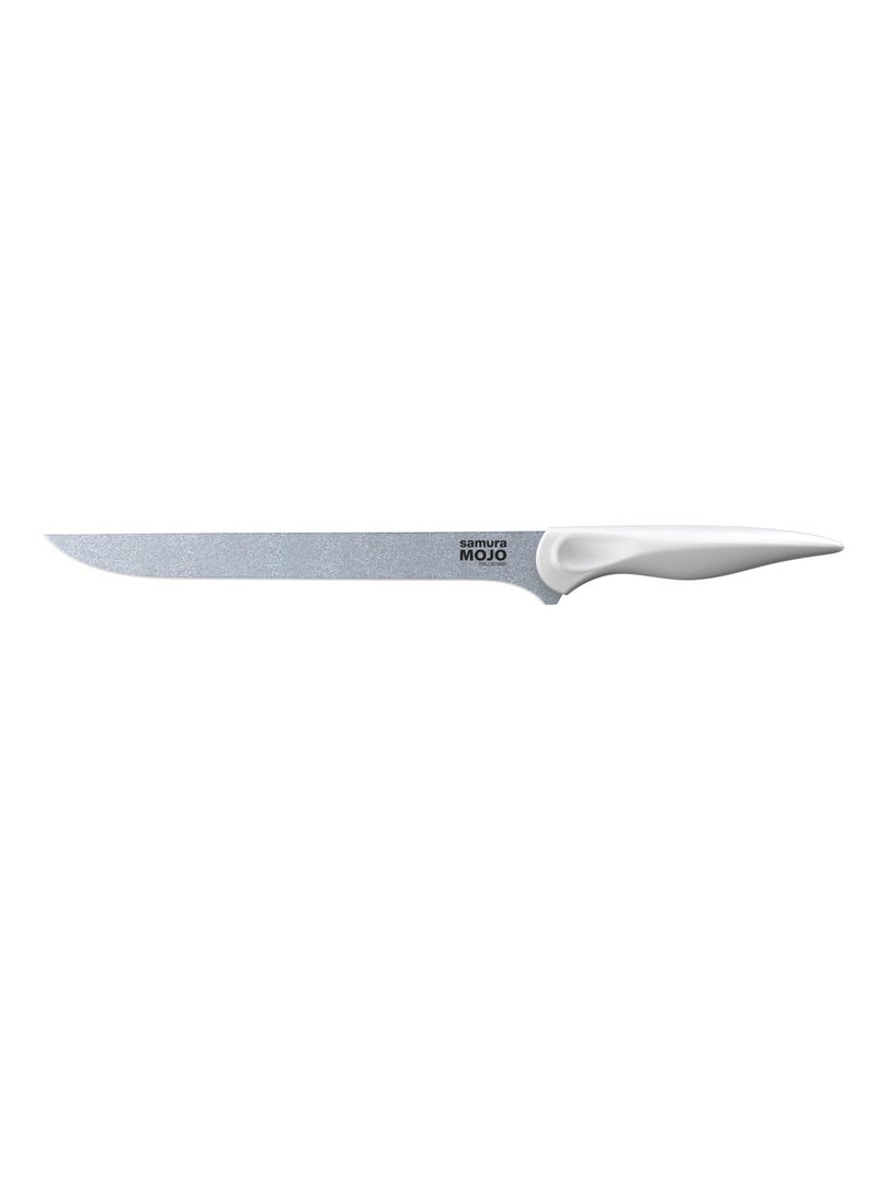 Samura - Samura MOJO Knife Block Set of 8 | White | Paring, Utility, Fillet, Bread, Chef's Knives, Honing Rod, Scissors, Wooden Knife Block | Polypropylene Handle | AUS-8 Stonewash Blade - Image 1