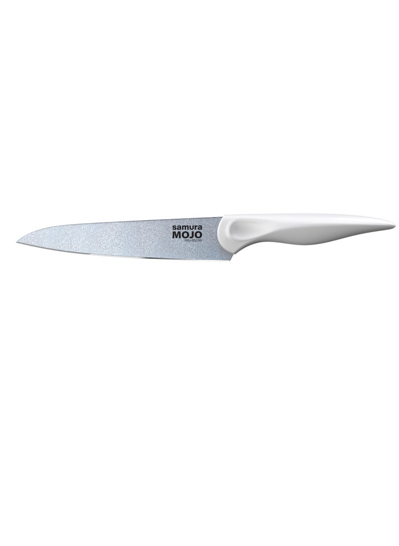 Samura - Samura MOJO Knife Block Set of 8 | White | Paring, Utility, Fillet, Bread, Chef's Knives, Honing Rod, Scissors, Wooden Knife Block | Polypropylene Handle | AUS-8 Stonewash Blade - Image 1