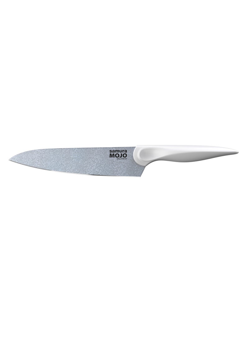 Samura - Samura MOJO Knife Block Set of 8 | White | Paring, Utility, Fillet, Bread, Chef's Knives, Honing Rod, Scissors, Wooden Knife Block | Polypropylene Handle | AUS-8 Stonewash Blade - Image 1