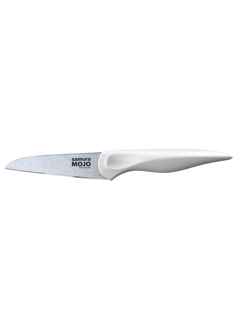 Samura MOJO Knife Block Set of 8 | White | Paring, Utility, Fillet, Bread, Chef's Knives, Honing Rod, Scissors, Wooden Knife Block | Polypropylene Handle | AUS-8 Stonewash Blade - Image 1