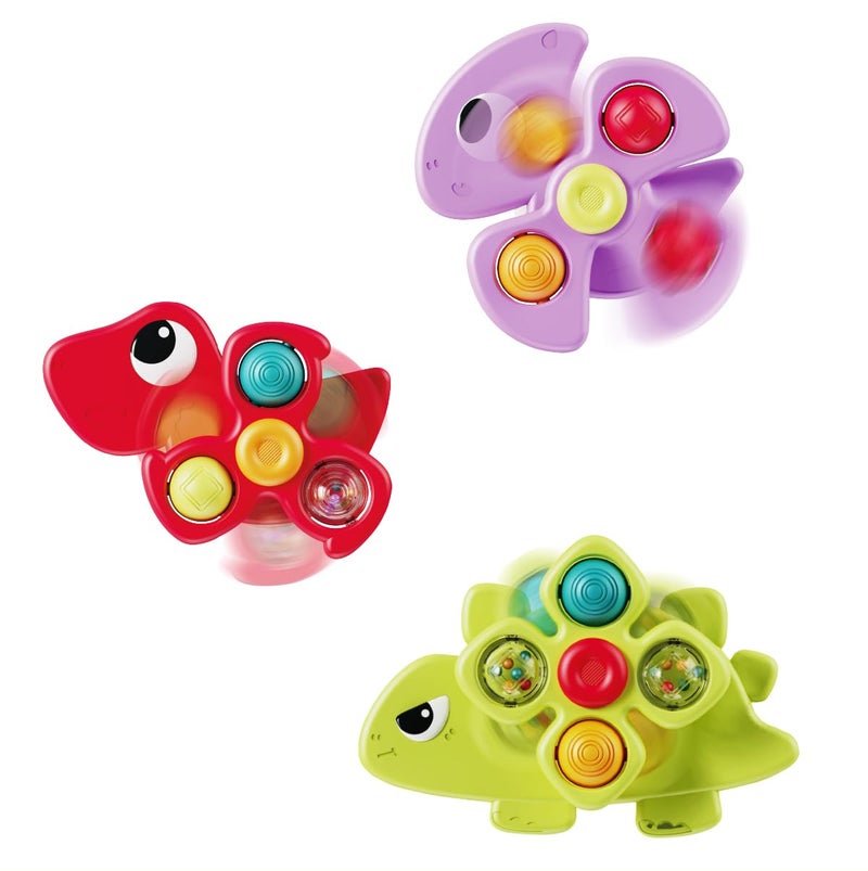 Givzan 3PCS Dinosaur Suction Cup Toys for 1 Year Old Boys Girls | Sensory Baby Bath Toys for Toddlers 1-3 | Infant Travel & Window Toys | Birthday - Image 1